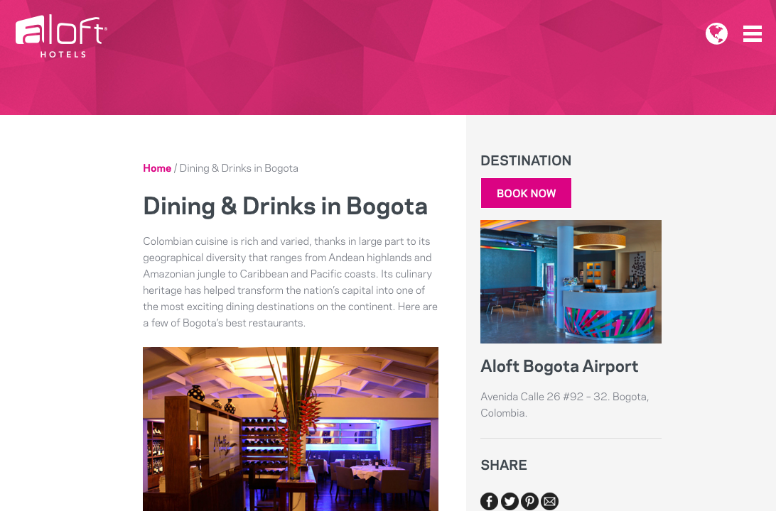 Aloft - Bogota - Dining and Drinks