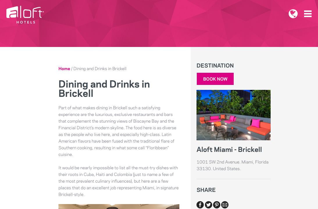 Aloft - Brickell - Dining and Drinks