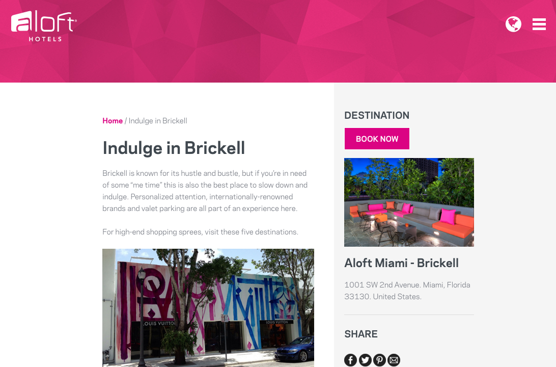 Aloft - Brickell - Indulge