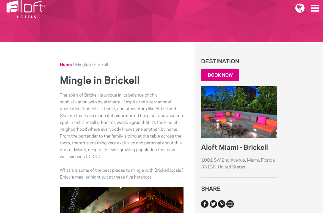 Aloft - Brickell - Mingle