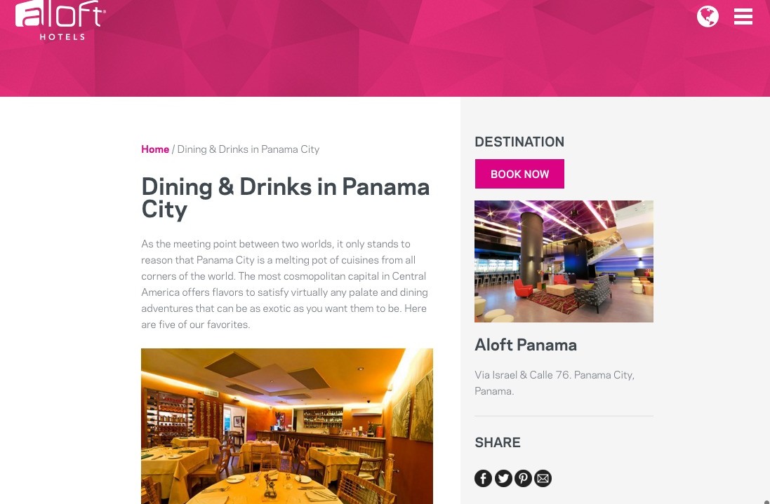 Dining   Drinks in Panama City   Aloft